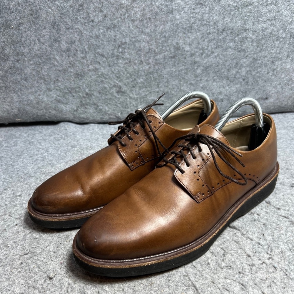 Allen Edmonds Brooklyn Light Derby Shoes Brown Leather Dress Mens Size 9.5
